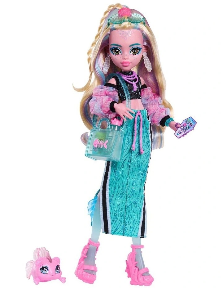 Monster High Lagoona Blue Fashion Doll in Maxi Skirt with Pet Neptuna and 7 Accessories image 2