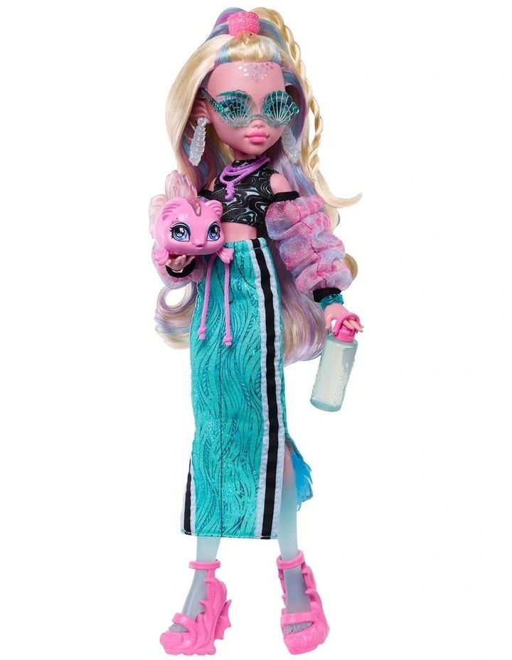 Monster High Lagoona Blue Fashion Doll in Maxi Skirt with Pet Neptuna and 7 Accessories image 4