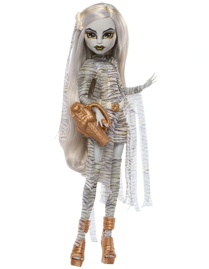 Monster High x Universal Monsters The Mummy Collector Doll with Wrap Dress & Sarcophagus Purse image 2
