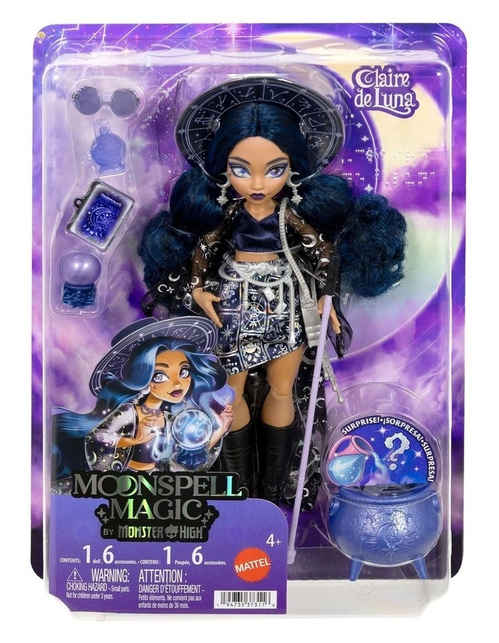 Moonspell Magic by Monster High Claire de Luna Fashion Doll, Clairvoyant Witch with Accessories image 1