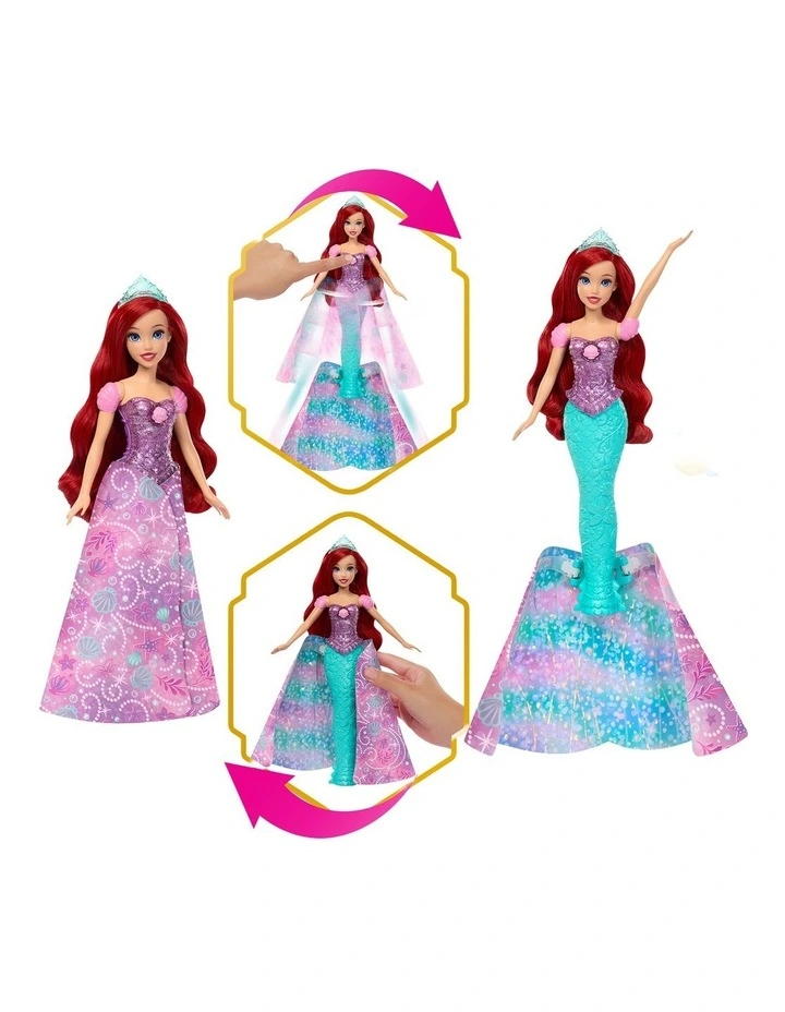Disney Princess Ariel Human to Mermaid Transforming Fashion Doll with Flounder & 2 Accessories image 2