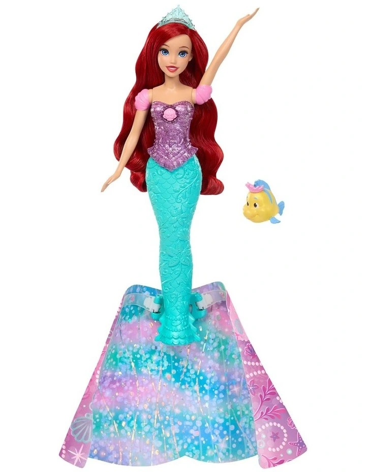 Disney Princess Ariel Human to Mermaid Transforming Fashion Doll with Flounder & 2 Accessories image 3