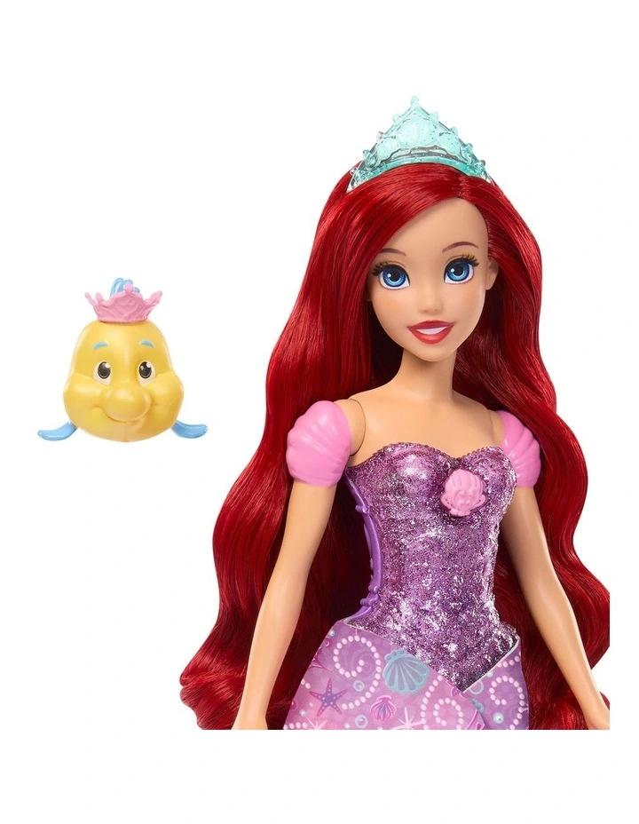 Disney Princess Ariel Human to Mermaid Transforming Fashion Doll with Flounder & 2 Accessories image 6