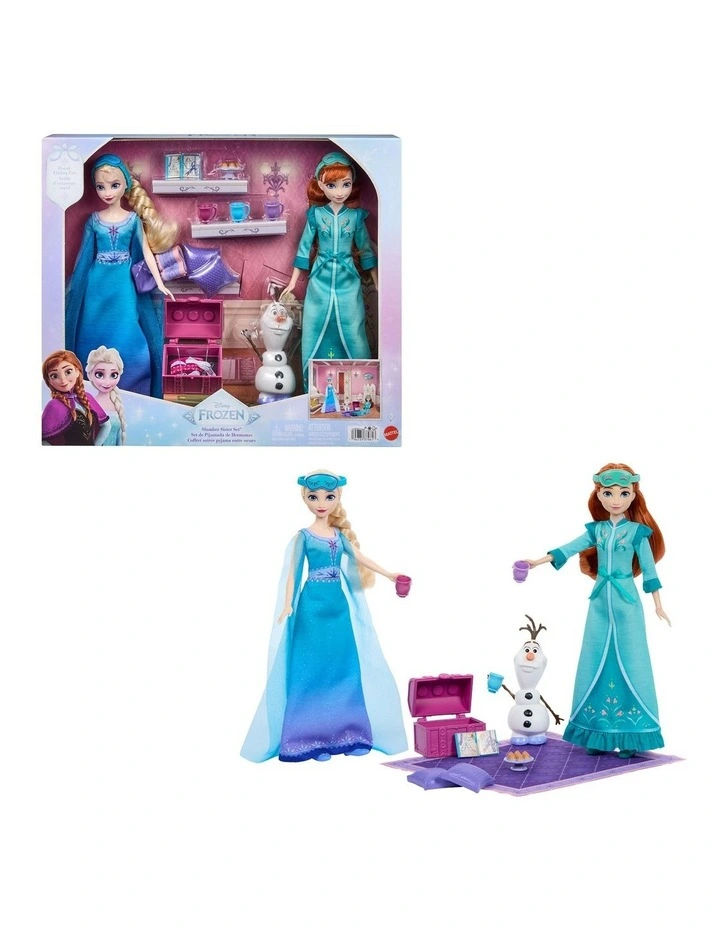 Disney Frozen Slumber Sister Set with Anna & Elsa Fashion Dolls, Olaf & 14 Accessories image 1
