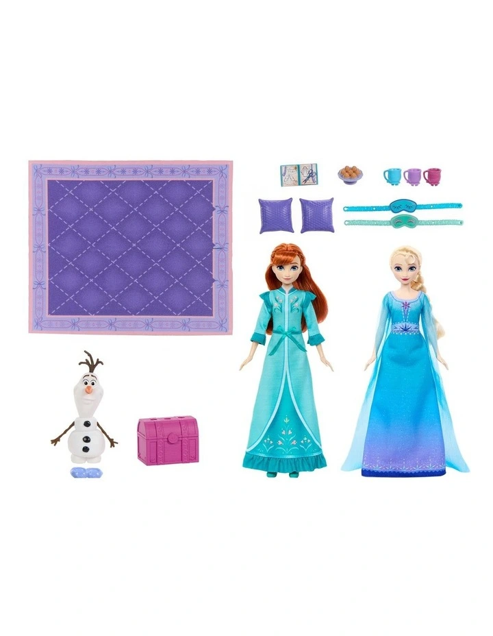 Disney Frozen Slumber Sister Set with Anna & Elsa Fashion Dolls, Olaf & 14 Accessories image 6