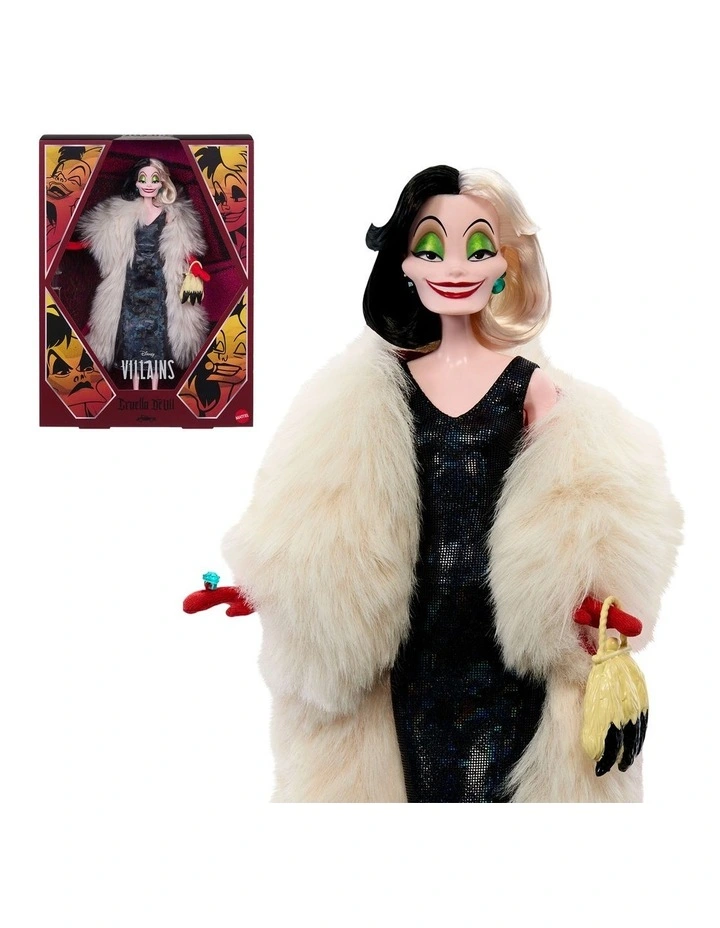 Disney Collector Cruella De Vil Collectible Villains Fashion Doll in Signature Look with 1 Accessory image 2