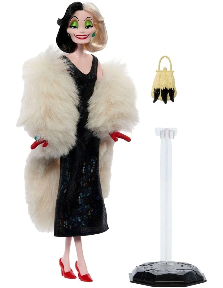 Disney Collector Cruella De Vil Collectible Villains Fashion Doll in Signature Look with 1 Accessory image 5