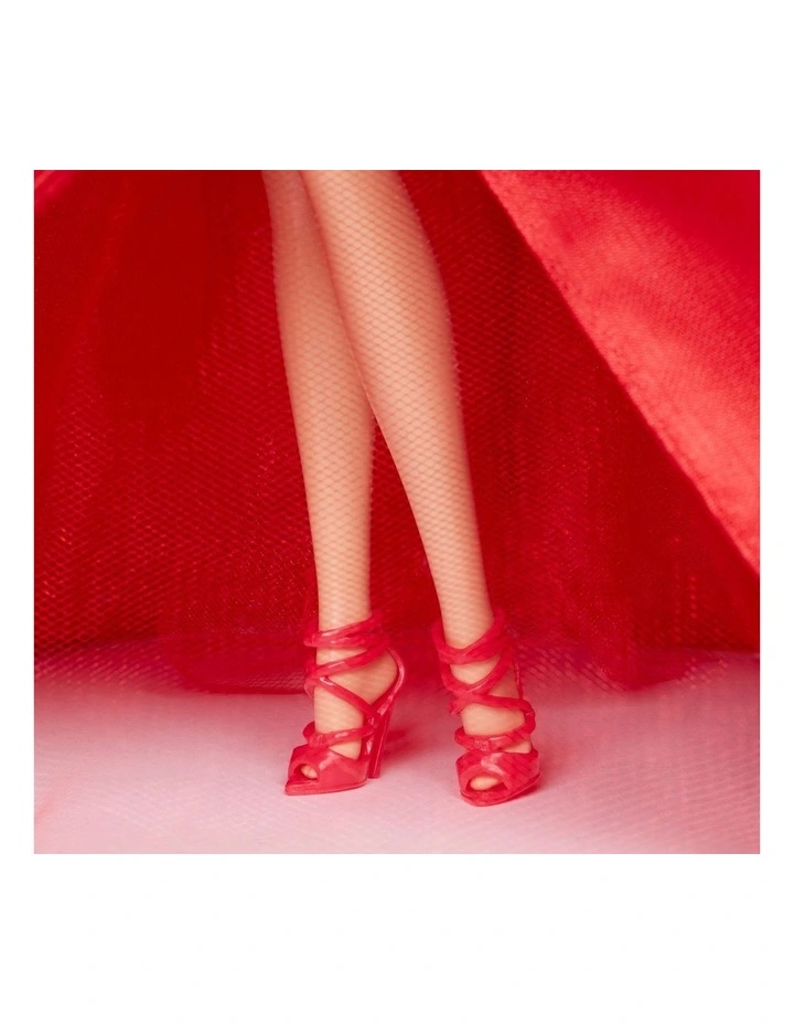 Barbie Signature 2026 Holiday Barbie Fashion Doll, Seasonal Collector, Blonde with Red Gown with Bow Detail image 4