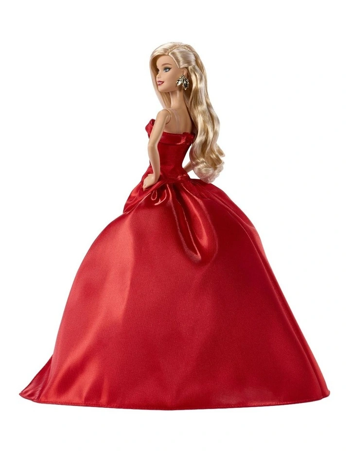 Barbie Signature 2026 Holiday Barbie Fashion Doll, Seasonal Collector, Blonde with Red Gown with Bow Detail image 5