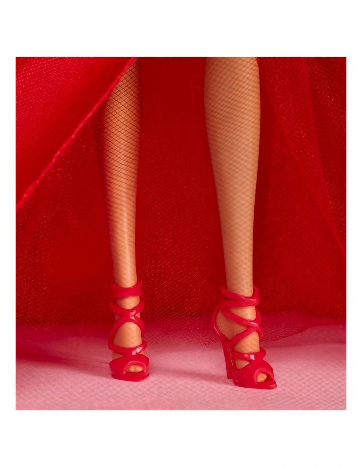Barbie Signature 2026 Holiday Barbie Fashion Doll, Seasonal Collector, Brown Hair with Red Gown with Bow Detail image 4