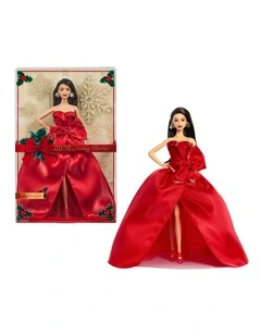 Barbie Signature 2026 Holiday Barbie Fashion Doll, Seasonal Collector, Red Hair with Red Gown with Bow Detail