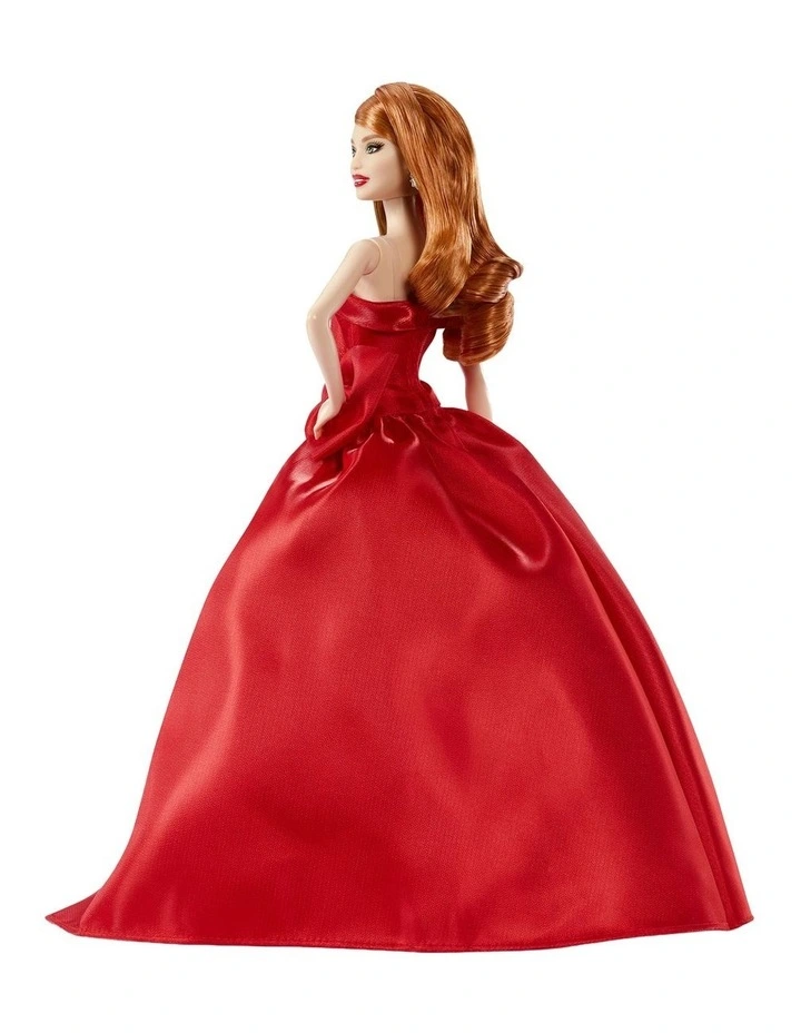 Barbie Signature 2026 Holiday Barbie Fashion Doll, Seasonal Collector, Red Hair with Red Gown with Bow Detail image 5