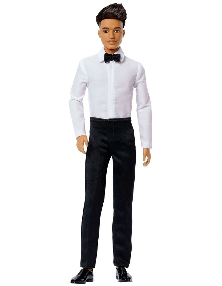 Barbie Signature 2026 Holiday Curly Black Hair Ken Collectible Fashion Doll wearing Full Suit with Red Jacket image 3