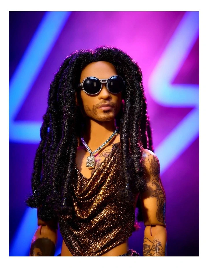 Barbie Signature Kenbassadors Lenny Kravitz Collectible Doll in Mesh Tank and Boot-Cut Jeans Outfit image 2