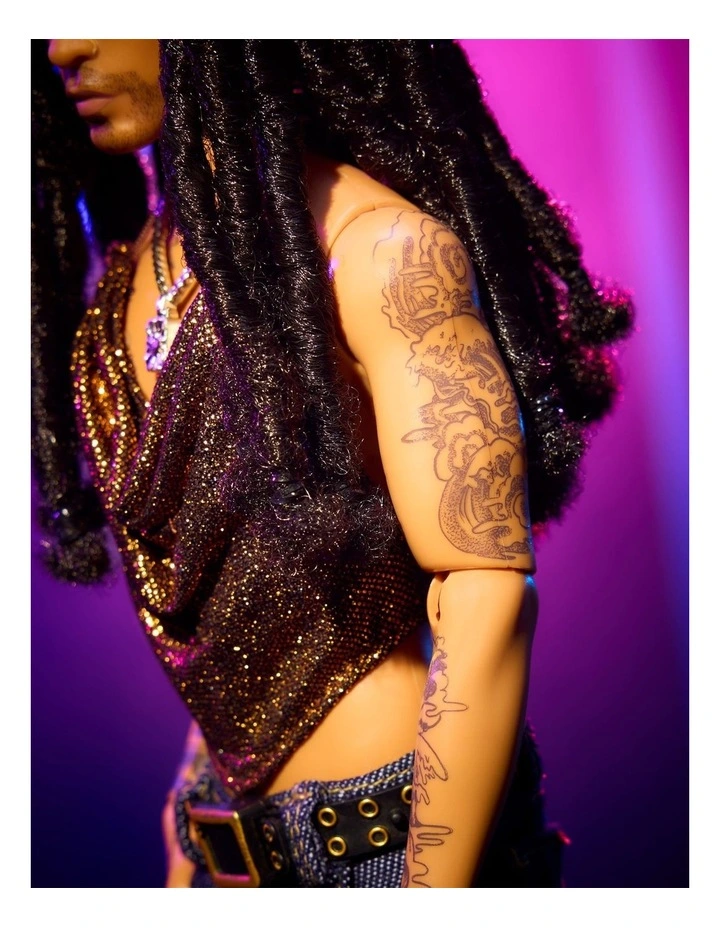 Barbie Signature Kenbassadors Lenny Kravitz Collectible Doll in Mesh Tank and Boot-Cut Jeans Outfit image 3