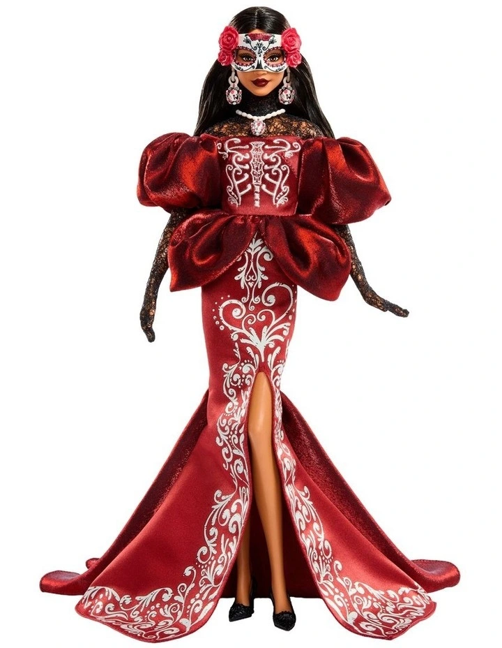 Barbie 2026 Da De Muertos Doll in Satin Mermaid Dress and Removable Calavera Mask image 2