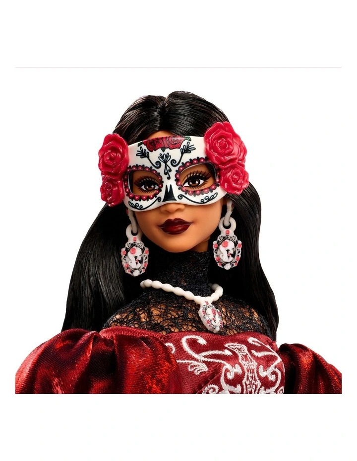 Barbie 2026 Da De Muertos Doll in Satin Mermaid Dress and Removable Calavera Mask image 3