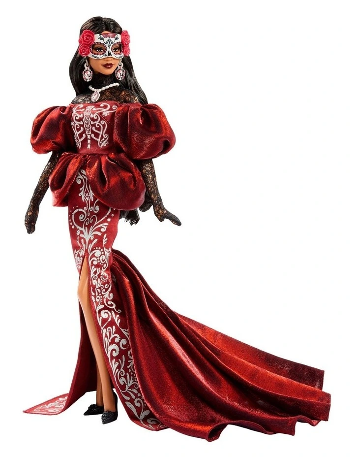 Barbie 2026 Da De Muertos Doll in Satin Mermaid Dress and Removable Calavera Mask image 4