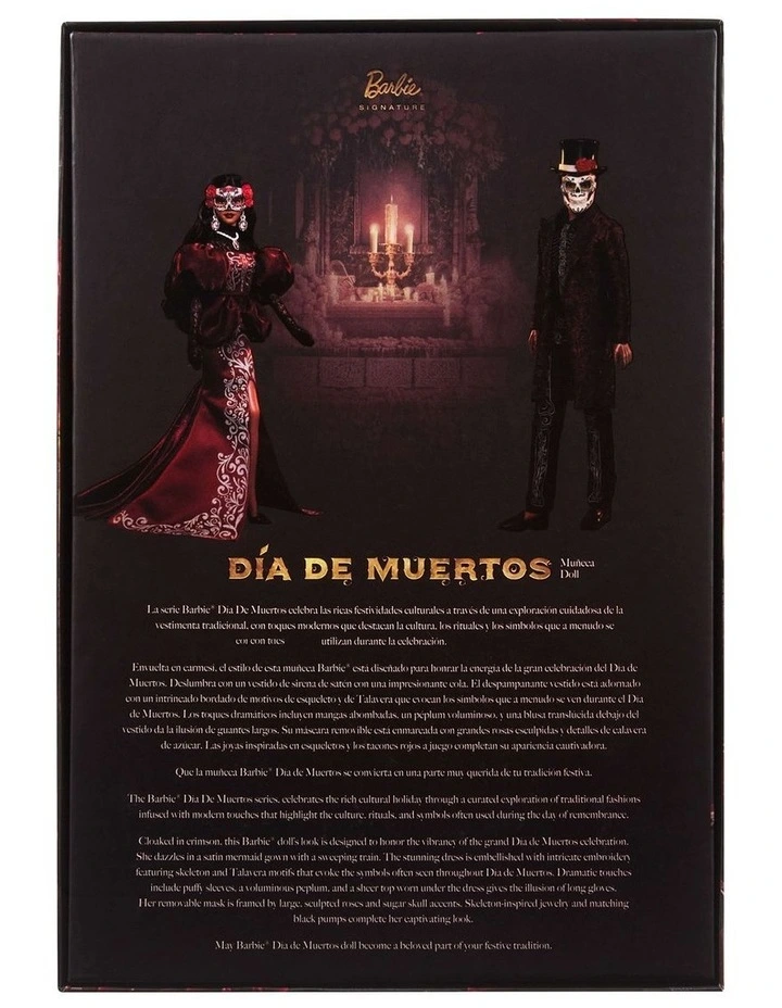 Barbie 2026 Da De Muertos Doll in Satin Mermaid Dress and Removable Calavera Mask image 6