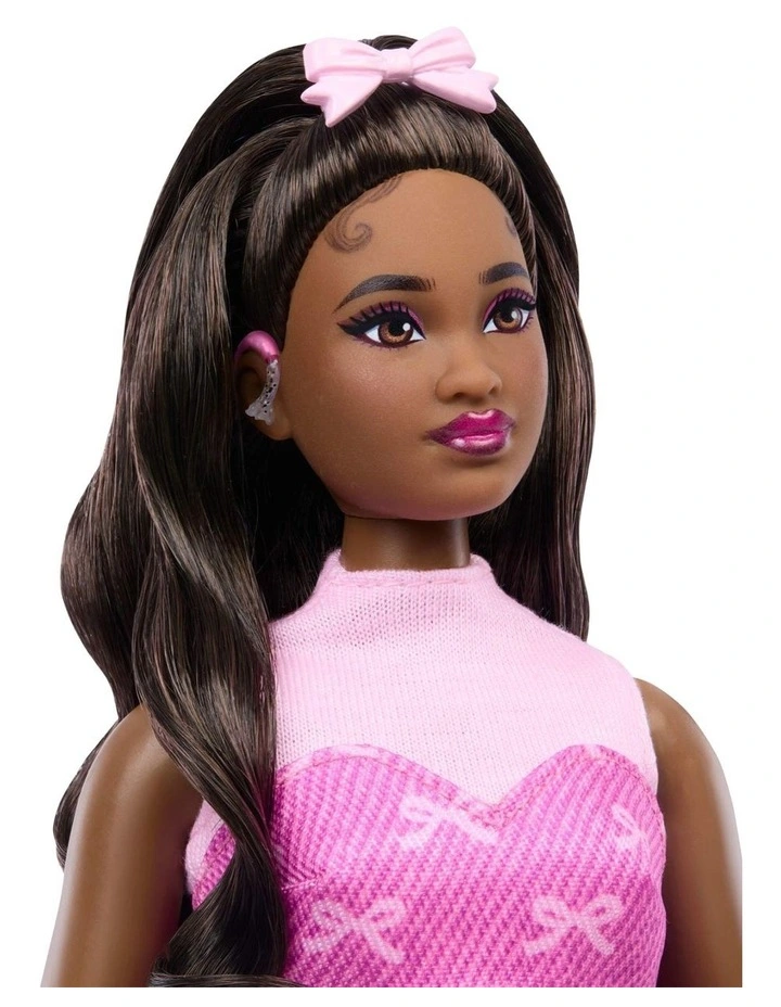 Deluxe Style Fashion Doll #10 in Pink Denim Top & Skirt Set with Bow Print image 4