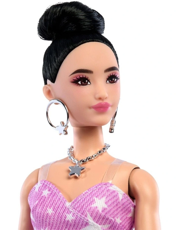 Barbie Deluxe Style Fashion Doll #11 in Pink Denim Star-Print Dress image 4