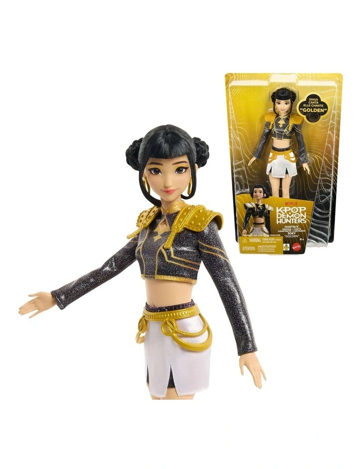 KPop Demon Hunters HUNTR/X Zoey Golden Singing Doll in Removable Outfit & 5 Posable Joints image 1
