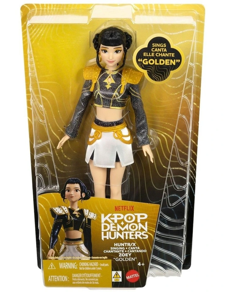 KPop Demon Hunters HUNTR/X Zoey Golden Singing Doll in Removable Outfit & 5 Posable Joints image 6