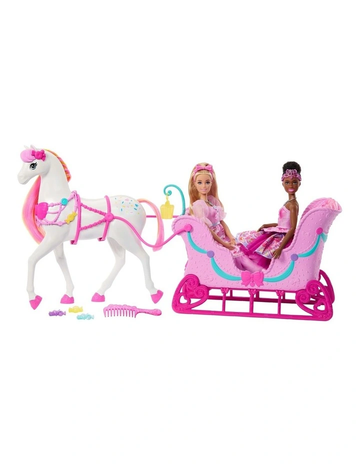 Barbie in the Nutcracker Land of Sweets Horse & Sled with Colorful Scented Hair and Candy-Scented Accessories image 1