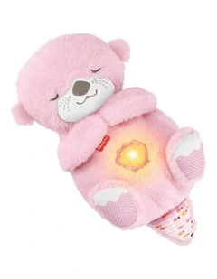 Fisher-Price Soothe 'n Snuggle Otter, Pink Plush Baby Toy, Sound Machine with Breathing Motion