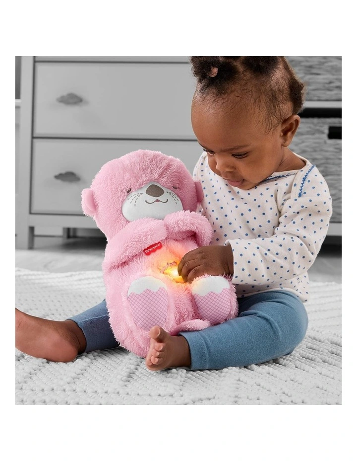 Fisher-Price Soothe 'n Snuggle Otter, Pink Plush Baby Toy, Sound Machine with Breathing Motion image 6