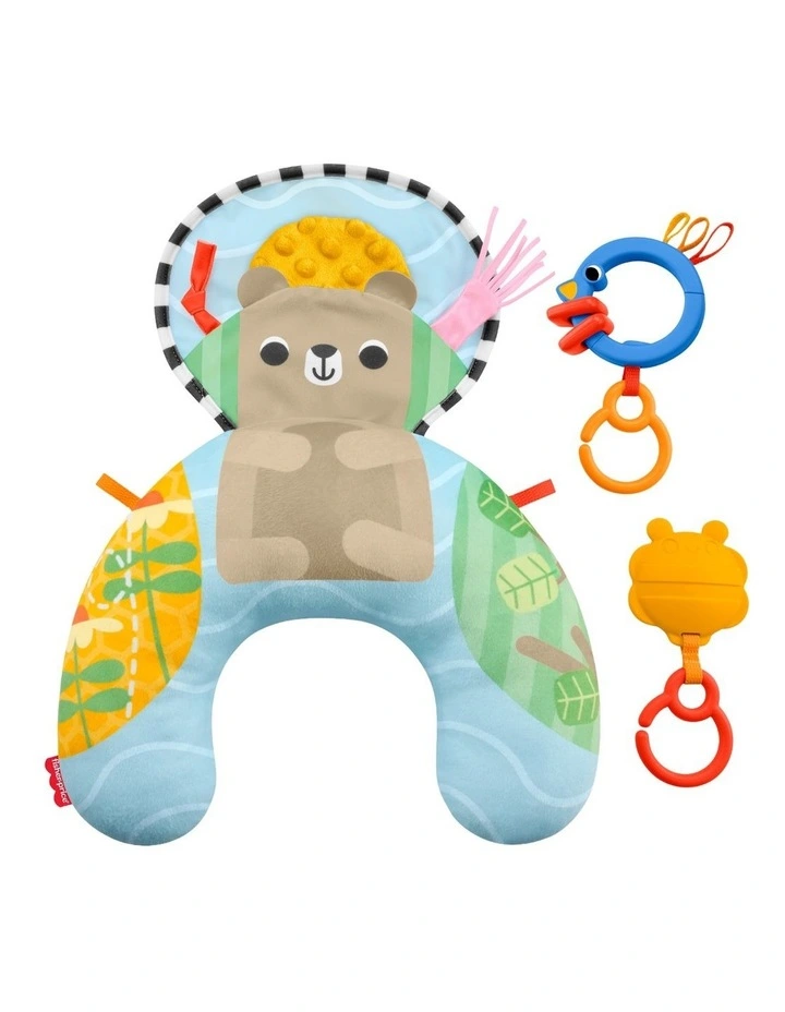 Fisher-Price Sensory Adventures Tummy Wedge Newborn Support with Teether & Rattle Baby Toys image 1