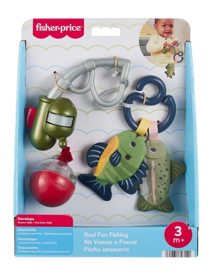 Fisher-Price Mini Me Moments Reel Fun Fishing Gift Set, 4 Baby Toys for Newborn Sensory Play image 1