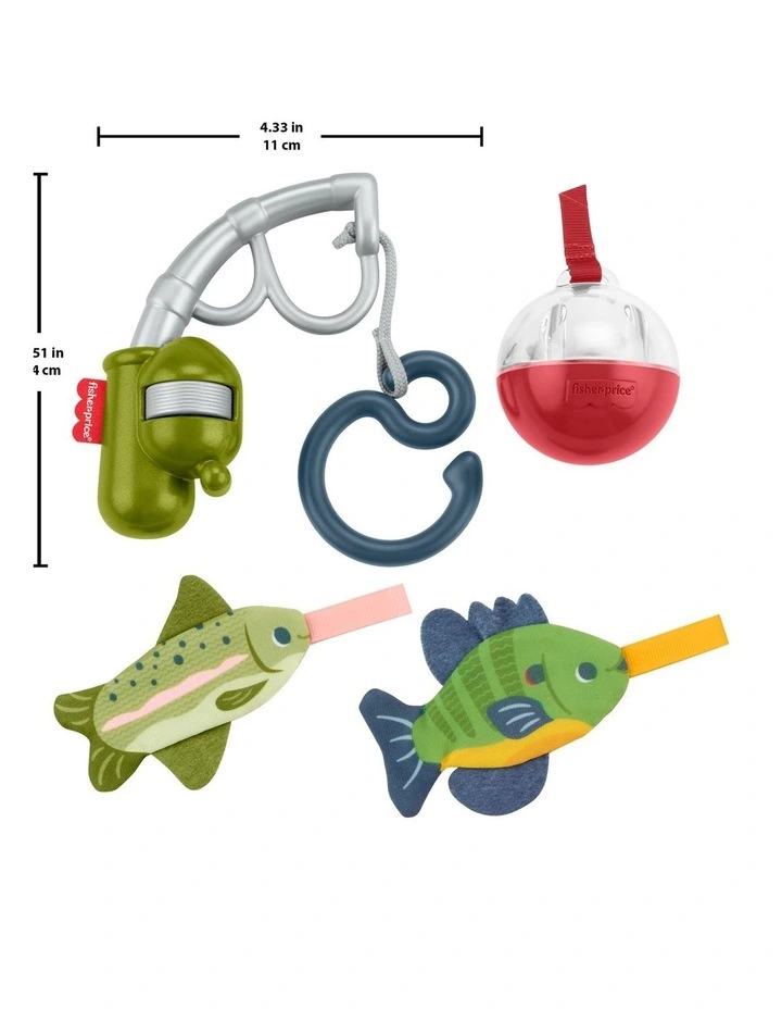 Fisher-Price Mini Me Moments Reel Fun Fishing Gift Set, 4 Baby Toys for Newborn Sensory Play image 3