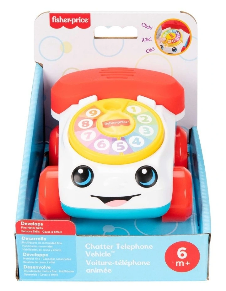 Fisher-Price Chatter Telephone Vehicle, 3-Inch Push-Along Toy with Sounds for Baby & Toddler image 1
