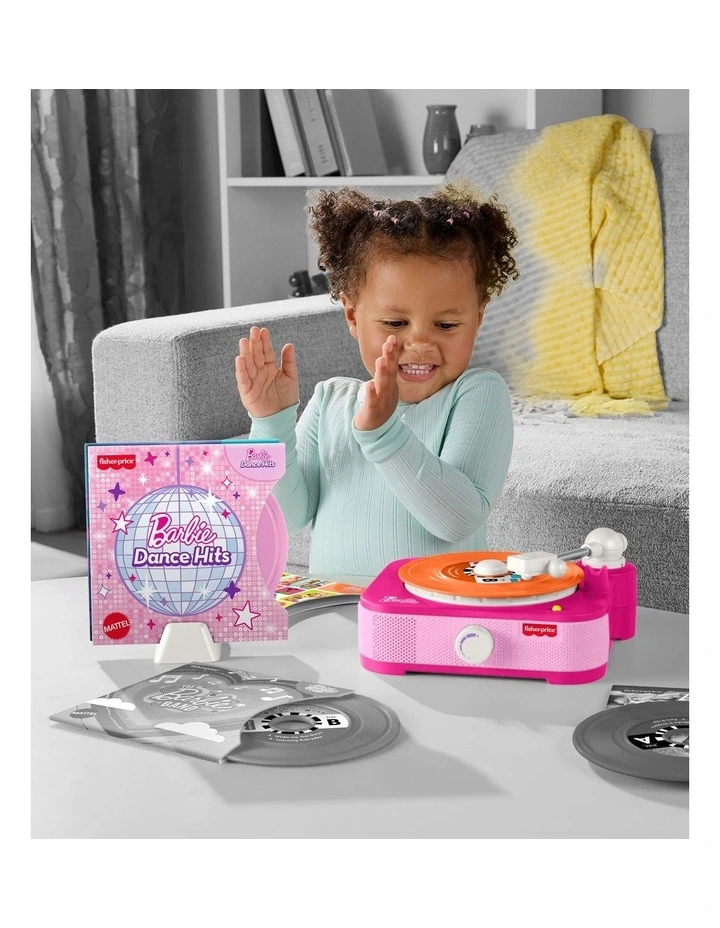 Fisher-Price Barbie Record Player Musical Toy for Preschool Pretend Play, 5 Records & Display Rack image 3