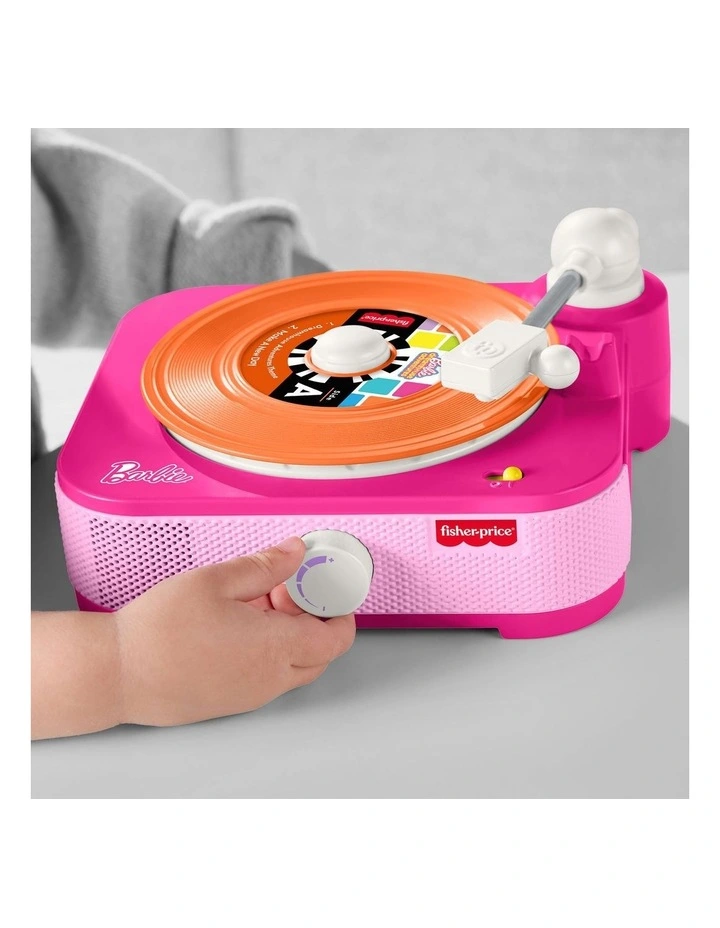 Fisher-Price Barbie Record Player Musical Toy for Preschool Pretend Play, 5 Records & Display Rack image 6