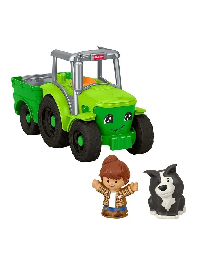 Little People Push & Play Tractor, Musical Toy Farm Vehicle and 2 Figures image 1