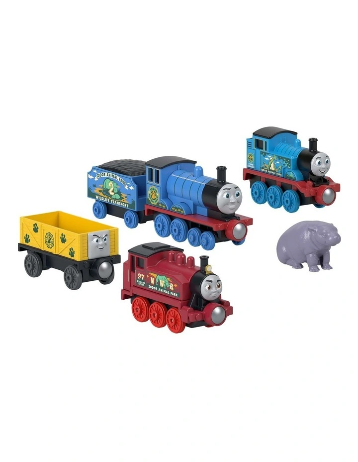 Thomas & Friends by Fisher Price Sodor Animal Park Die-Cast Multipack with Toy Trains & Hippo Toy image 1