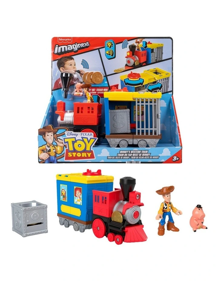 Imaginext Toy Story Woodys Round Up Train Toy Vehicle with Lights & Sounds image 1