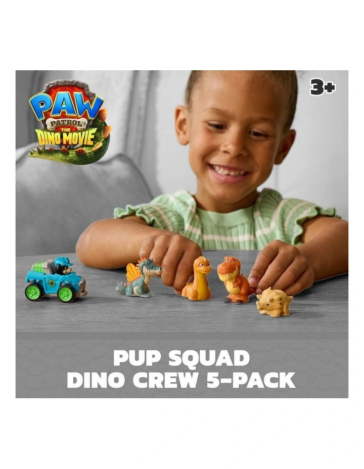 The Dino Movie, Pup Squad Dino Crew with Rex Pup Squad Racer and 4 Rollable Dinosaur Toy Figures, Toys for Ages 3  image 2