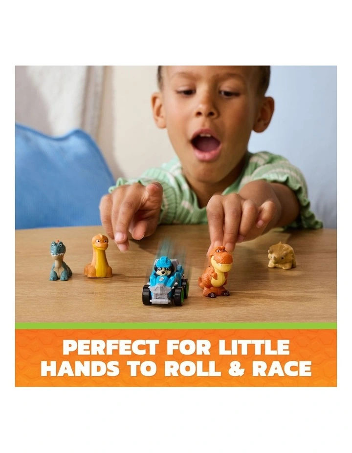 The Dino Movie, Pup Squad Dino Crew with Rex Pup Squad Racer and 4 Rollable Dinosaur Toy Figures, Toys for Ages 3 image 5