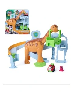 The Dino Movie, Lift & Race Dino Playset with 10-inch Brachiosaurus, Marshall and Rhubarb Action Figure