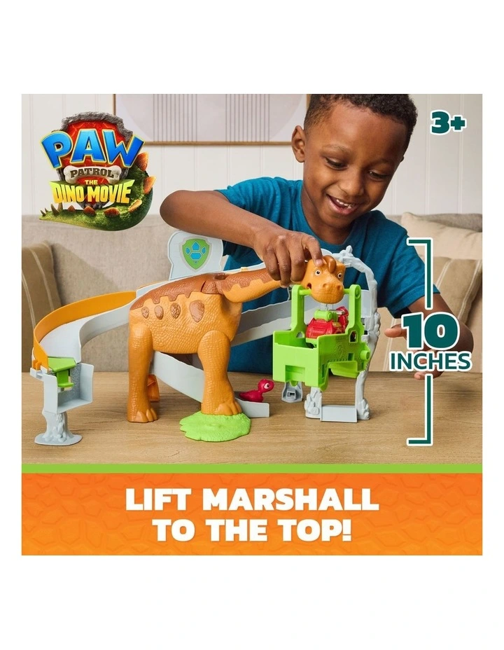 The Dino Movie, Lift & Race Dino Playset with 10-inch Brachiosaurus, Marshall and Rhubarb Action Figure image 2