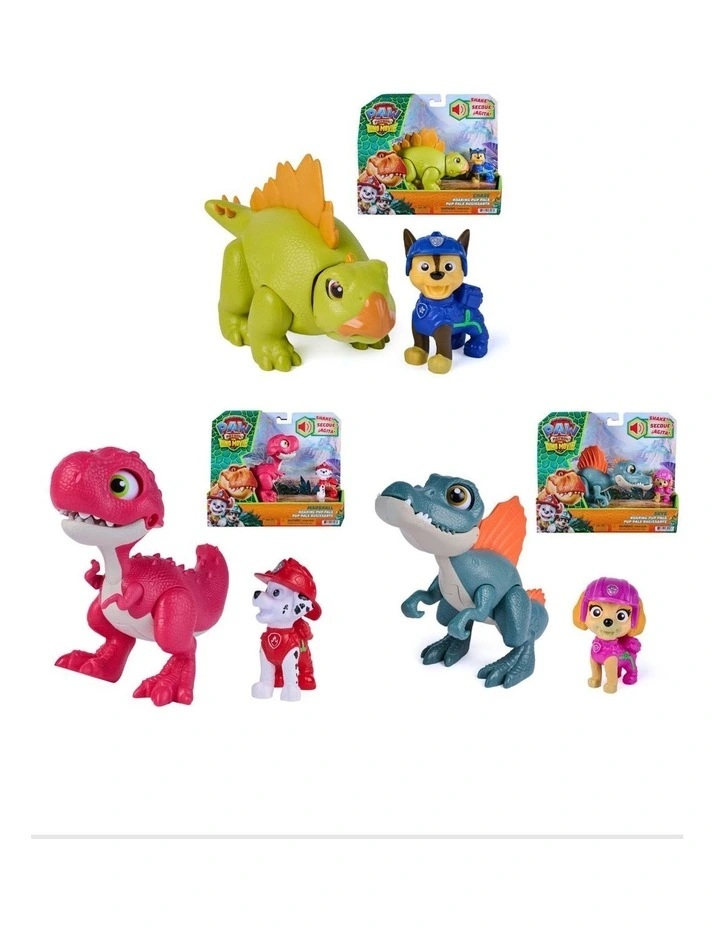 The Dino Movie, Roaring Pup Pals, Includes Articulated Dinosaur Toy with Activated Sounds & Action Figure image 1