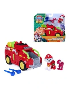 The Dino Movie, Marshall Dino Rescue Firetruck with 360-degree Spinning Projectile Launcher with 2 Figures