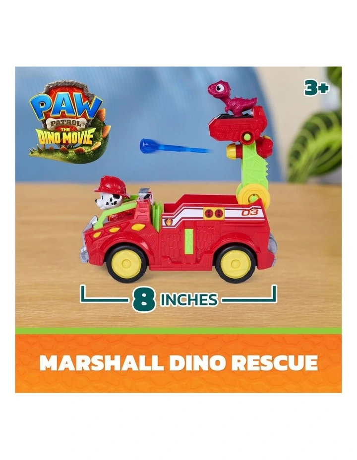 The Dino Movie, Marshall Dino Rescue Firetruck with 360-degree Spinning Projectile Launcher with 2 Figures image 2