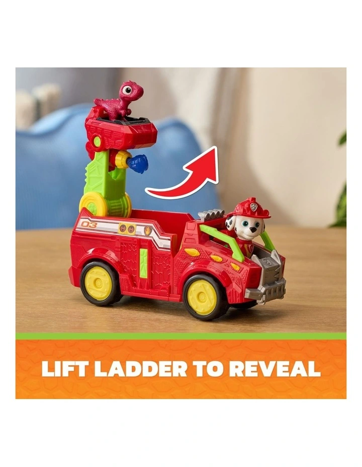 The Dino Movie, Marshall Dino Rescue Firetruck with 360-degree Spinning Projectile Launcher with 2 Figures image 3
