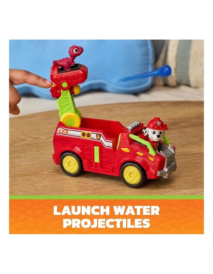 The Dino Movie, Marshall Dino Rescue Firetruck with 360-degree Spinning Projectile Launcher with 2 Figures image 4