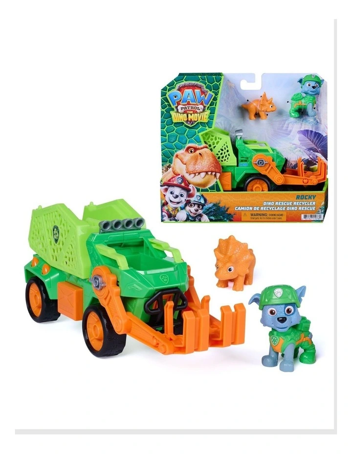 The Dino Movie, Rocky Dino Rescue Recycler with Secret Compartment and Working Claw, 2 Action Figures & Vehicle image 1
