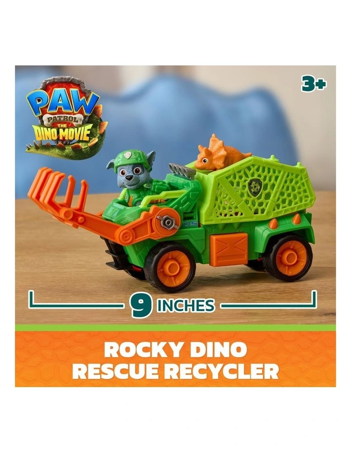 The Dino Movie, Rocky Dino Rescue Recycler with Secret Compartment and Working Claw, 2 Action Figures & Vehicle image 2